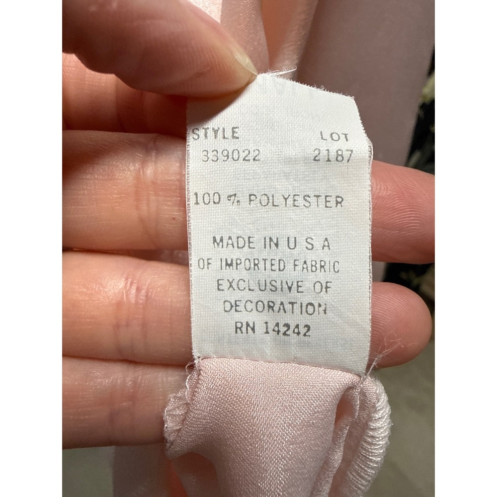 Christian Dior Saks 5th Ave Vintage Blouse Pink Satin Lace Eyelet Button Size S - Picture 8 of 10